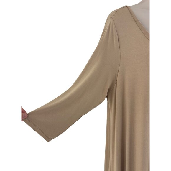 Size 18/20 2X BEIGE KNIT DOUBLE LAYERED DRESS Fall Winter Wedding PLUS SIZE - Picture 4 of 9